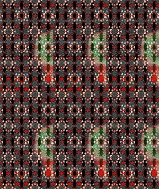 Küçük çiçekli yay deseni çiz. Raster illüstrasyonu. Suluboya tarzında siyah ve kahverengi renkler üzerine.
