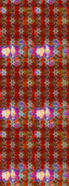 Çiçek desenli eskiz. Gömlek baskısı için çiçek boyası. Kırmızı ve kahverengi renkte çiçekler.