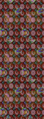 Küçük çiçekteki sevimli çiçek deseni. Kahverengi ve pembe renkte çiçekler.