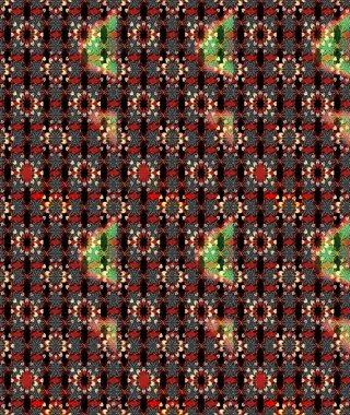 Siyah ve kırmızı renkli şirin çiçek deseni. Raster Modaya uygun kumaş deseni. Renkli Bahar Teması eskiz kalıbı. Düz Çiçek Elementleri Tasarımı.