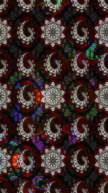 Suluboya tarzında siyah ve gri renklerde. Raster illüstrasyonu. Küçük çiçekli bahar deseni çiz.