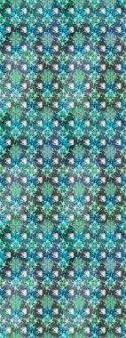 Raster illüstrasyonu. Mavi ve nötr renklerde çiçekler. El çizimi çiçekli soyut çizim deseni.