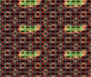 Siyah ve kırmızı renkte etnik çiçeklerle süslenmiş zarif bir eskiz şekli. Raster Çiçek İllüstrasyonu güzel tekstil..