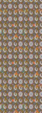 Raster illüstrasyonundaki çiçek desenli çizim. Suluboya tarzında gri ve kahverengi renkte çiçekler.