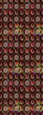 Bahar çiçekleri dallı desen, siyah ve kahverengi renkler ve çiçek silueti. Raster deseni.