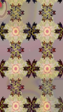 Elle çizilmiş. Doodle çiçekler ve dalları, otlar ve çiçekler. Güzel kumaş deseni. Raster illüstrasyon.