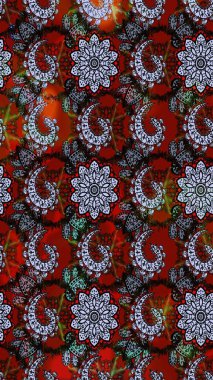 Watercolor painting imitation Raster illustration. Summer blooming theme. Vintage flowers. Hand drawn abstract fancy elements. Red and black colors.