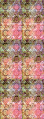 Ornate raster decoration. Golden element on neutral and pink colors. Vintage baroque floral seamless pattern in gold over neutral and pink. Luxury, royal and Victorian concept.