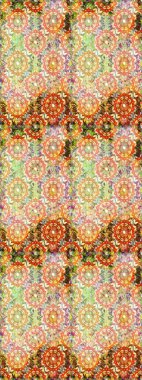 Tekstil için figür. Poster ya da kapak için arka plan. Şirin, zarif çiçekler Raster illüstrasyonu. Yapraklı çizim şekli. Davetiye ve kartpostal tasarımı için dekoratif çiçek unsurları.