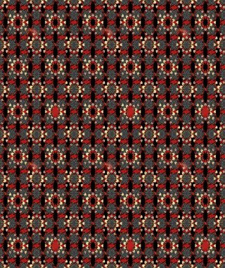 Gömlek, arka plan modelini çiz. Tropik çiçekler. Siyah ve kırmızı renkte çiçekler.