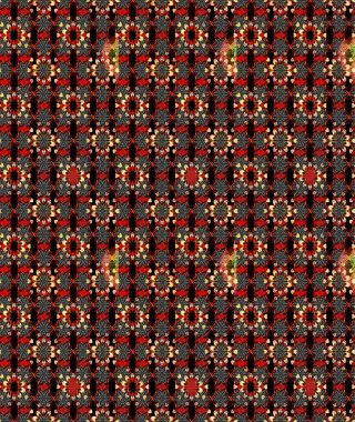 Raster illüstrasyonundaki çiçek desenli çizim. Siyah ve kırmızı renkte çiçekler. Renkli Bahar Teması eskiz kalıbı. Düz Çiçek Elementleri Tasarımı.