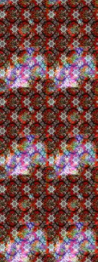Flowers on brown and red colors. Flat Flower Elements Design. Colour Spring Theme sketch pattern Background. Nice flower raster pattern.
