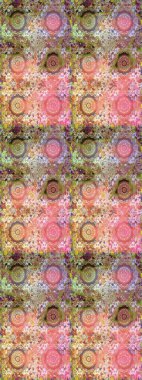 Ornate raster decoration. Golden element on neutral and pink colors. Vintage baroque floral seamless pattern in gold over neutral and pink. Luxury, royal and Victorian concept.