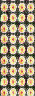 Renkli Bahar Teması eskiz kalıbı. Düz Çiçek Elementleri Tasarımı. Raster illüstrasyonundaki çiçek desenli çizim. Güzel kumaş deseni.