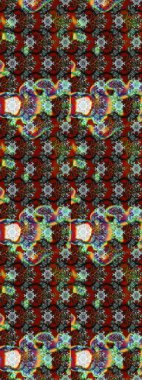 Flat Flower Elements Design. Flowers on brown and red colors. Cute flower raster pattern. Colour Spring Theme sketch pattern Background.