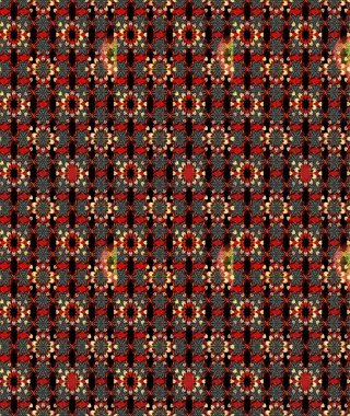 Raster illüstrasyonundaki çiçek desenli çizim. Siyah ve kırmızı renkte çiçekler. Renkli Bahar Teması eskiz kalıbı. Düz Çiçek Elementleri Tasarımı.