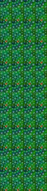 Flowers on green and blue colors. Sketch flowers pattern. Raster illustration. In asian textile style. Flat Flower Elements Design. Colour Spring Theme sketch pattern Background.