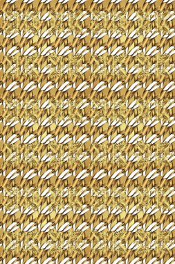 Symbol holiday, New Year celebration raster golden pattern. Christmas golden snowflake seamless pattern. Golden snowflakes on brown, neutral and beige colors. Winter snow texture wallpaper.