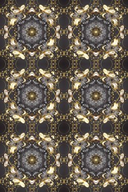 Golden element on colors. Damask seamless repeating background. Gold Wallpaper on texture background. Gold floral ornament in baroque style.