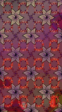 Tropik çiçekler. Kahverengi renkli çiçekler. Gömlek çizimi Arkaplan Deseni.