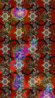 Güzel kumaş deseni. Raster illüstrasyonu. Hoş bir çiçek geçmişi var. Küçük çiçekte çizim deseni.