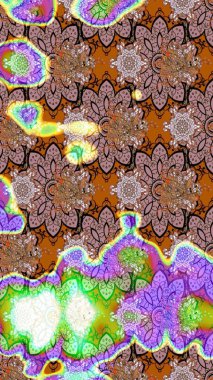 Cute floral elements. Sketch. Flowers on neutral and brown colors. Raster illustration.