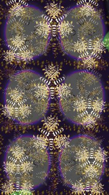 Doodle style. Colorful gray and brown seamless pattern. Flowers on gray and brown colors. Hand drawn seamless autumn floral flower pattern. Perfect for textile, cover design.