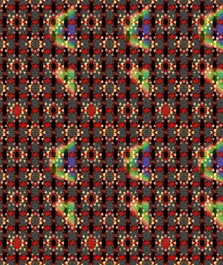 Parlak renkli çiçekleri ve siyah ve kırmızı renkte yaprakları olan harika bir çiçek deseni. Moda baskıları için zarif bir şablon. Modern çiçek arkaplanı. Halk stili.