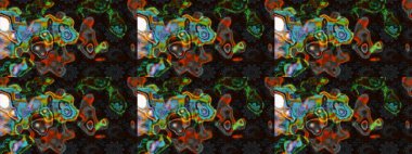 On gray and brown colors. Raster illustration. Abstract flower sketch pattern background. Cute Floral pattern in the small flower. Raster pattern.