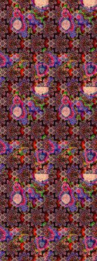 Pembe ve kahverengi renkli şirin çiçekler. Moda baskısı, albüm, ambalaj kağıdı ve duvar kağıdı için zarif dekoratif süslemeler. Küçük çiçekli basit bir çiçek çizimi. Raster illüstrasyonu.