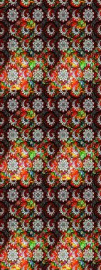 Yumuşak, bahar çiçekleri siyah ve kırmızı renklerde. Çiçekli karalama şeklinde Raster çiçek deseni. Raster illüstrasyonu.