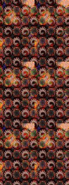 Paketleme, tekstil, duvar kâğıdı için çiçek eskizi. Yumuşak pamuk tasarımı. Klasik çiçek desenli. Raster 'ın taze dokusu. Yumuşak kiremit.