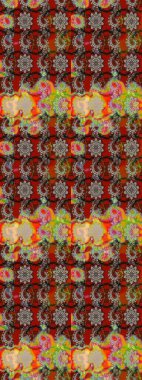 Renkli Yaz Temalı eskiz kalıbı. Gri ve kırmızı renkte çiçekler. Çiçekli eskiz çizimi. Düz Çiçek Elementleri Tasarımı.