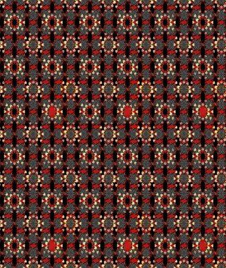 Siyah ve kırmızı üzerine çiçekler. Eskiz arkaplan modeli. Suluboya, elle çizilmiş. Raster stoku.