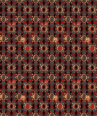 Çiçekli karalama şeklinde Raster çiçek deseni. Yumuşak, yaz çiçekli arka plan. Siyah ve kırmızı renkte çiçekler.