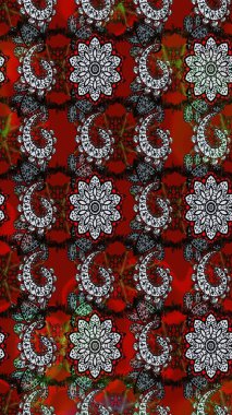 Gri ve kırmızı renkte çiçekler. Nazik, sevimli çiçek arkaplanı. Raster çiçek desenli ve çiçekli..