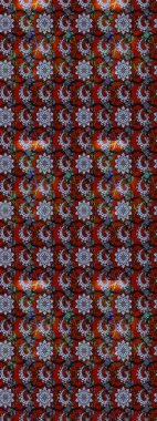 Düz Çiçek Elementleri Tasarımı. Taslak desenli, modaya uygun kumaş deseni. Şirin çiçek elementleri. Raster illüstrasyonu. Renkli Bahar Teması çizim şablonu.