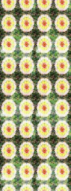 Üzerinde gelincikler ve vadi zambakları olan renkli çiçek desenli nakış deseni. Raster geleneksel çiçek buketi yeşil ve nötr renklerde tekstil tasarımı için.