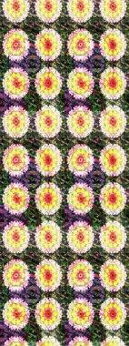 Klasik taslak çizimi. Raster Yumuşak kumaş deseni. Raster çiçek izi. Çiçek sarısı ve yeşil kusursuz desen.