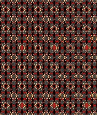 Çiçekli eskiz çizimi. Siyah ve kırmızı renkte çiçekler. Renkli Yaz Temalı eskiz kalıbı. Düz Çiçek Elementleri Tasarımı.