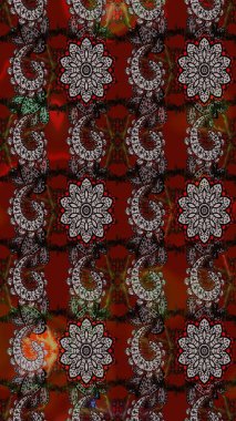 Nazik, sevimli çiçek arkaplanı. Kahverengi ve kırmızı renkte çiçekler. Raster çiçek desenli ve çiçekli..