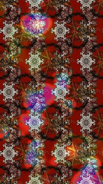 Kahverengi ve kırmızı renkte çiçekler. Raster illüstrasyonunda çiçek deseni çizimi.