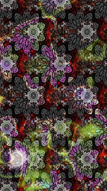 Tekrarlayan çiçek arkaplanı, zarif siyah ve gri çiçek duvar kağıdı. Siyah ve gri renkler üzerine çiçek desenli çizimler, el yapımı papatyalar, papatyalar..