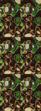 Renkli grunge, soyut arkaplanı kolonya ve gri çiçeklerle süslüyor. Parmak izi, kumaş, duvar kâğıdı, tekstil için raster dokusu. Nakış desenli çiçek deseni..