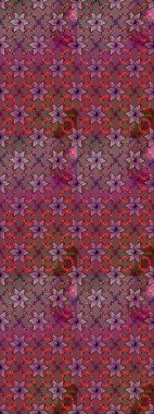 Raster geleneksel halk çiçekleri kahverengi ve mor renkli tekstil tasarımları için. Üzerinde gelincikler ve vadi zambakları olan renkli çiçek desenli nakış..