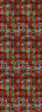 Eskiz arkaplan modeli. Raster - stok. Yapraklı çiçekler ve papatya çiçekleri kahverengi ve kırmızı renklerde.