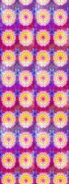 Raster illustration. Abstract seamless pattern with hand drawing flowers. Flowers on neutral and violet colors.