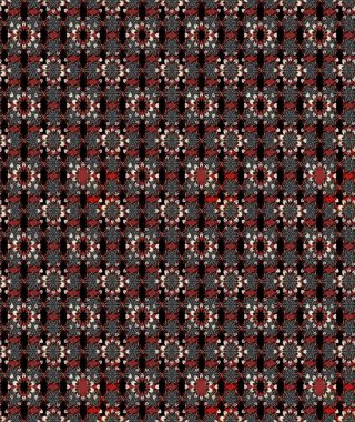 Gömlek, arka plan modelini çiz. Tropik çiçekler. Siyah ve kahverengi renkte çiçekler.
