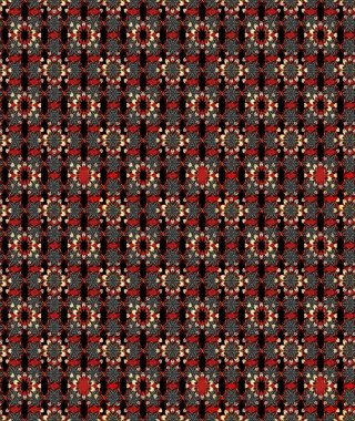 Güzel çiçek deseni. Siyah ve kırmızı renkte çiçekler. Renkli Bahar Teması eskiz kalıbı. Düz Çiçek Elementleri Tasarımı.