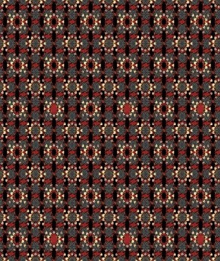 Sevimli çiçek raster deseni. Siyah ve kahverengi renkte çiçekler. Sketch Colour Spring Theme eskiz kalıbı. Düz Çiçek Elementleri Tasarımı.